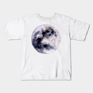 Watercolor Moon art Kids T-Shirt